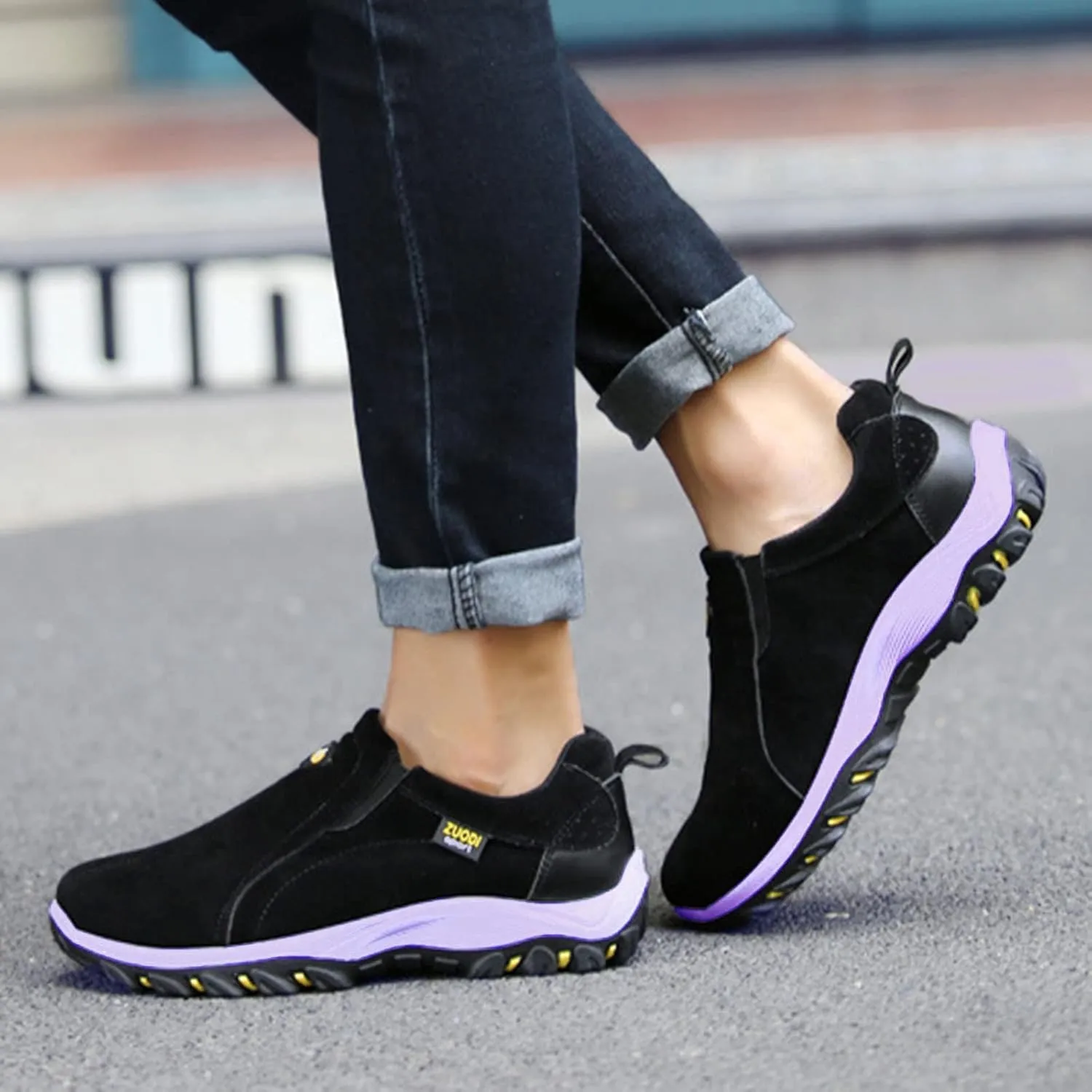 Plantar Fasciitis Shoes Women Non Slip Zapatos De Trabajo para Mujer Cross Antiderrapante Black Tennis Shoes for Women Platform Sneakers for Women Slip On Zapatos Suaves para Embarazadas