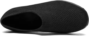 Platform Sneakers for Women Wide Toe All Black Tennis Shoes for Women Slip On Womens Fall Shoes 2023 Casual Wedge Sneakers for Women Dressy Sneakers Non Slip Work Shoes for Women