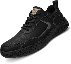 PURCHAWEE Men Leather Casual Walking Driving Shoes Handmade Stitching Breathable Lightweight Slip On Loafers Ankle Chukka Boots Fashion Sneakers