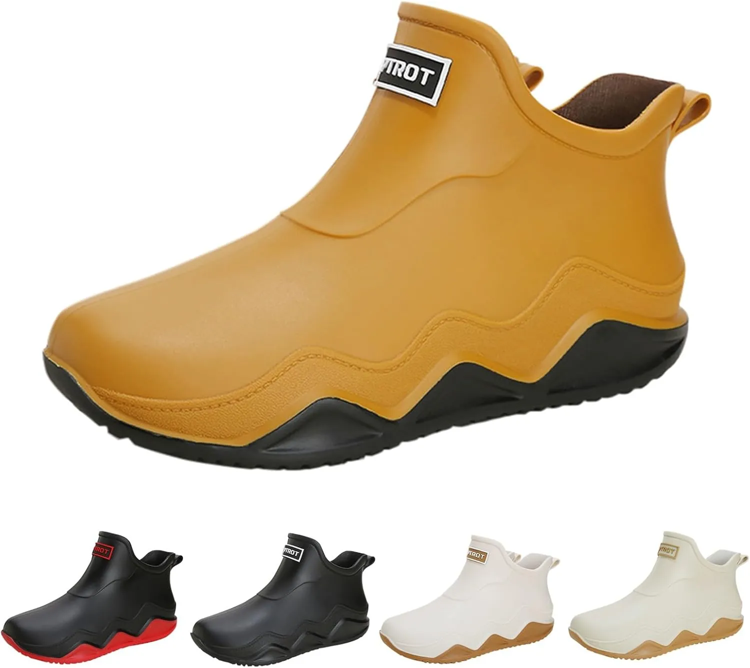 Rain Boots Women Wide Width Mens Grounded Footwear Women's Black Booties Heels Barefoot Shoes Mens Rain Boots Slip On Non-Slip Rubber Waterproof Mens Boots Casual