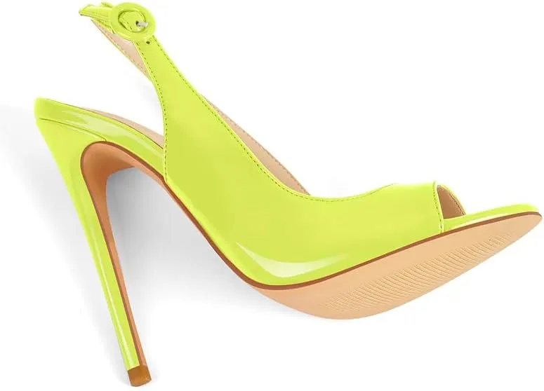 richealnini Slip On Peep Toe Stilettos High Heels Pumps