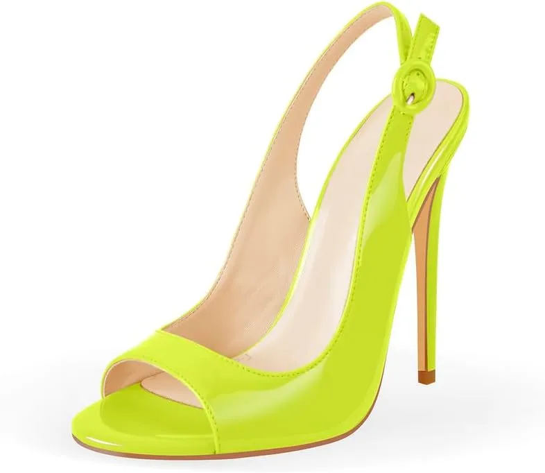 richealnini Slip On Peep Toe Stilettos High Heels Pumps