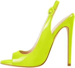 richealnini Slip On Peep Toe Stilettos High Heels Pumps