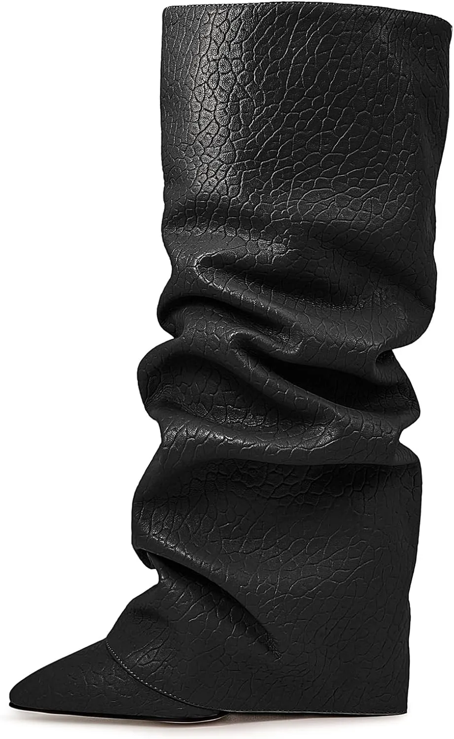 Roimaash Chunky High Heels Fold Over Boots For Women