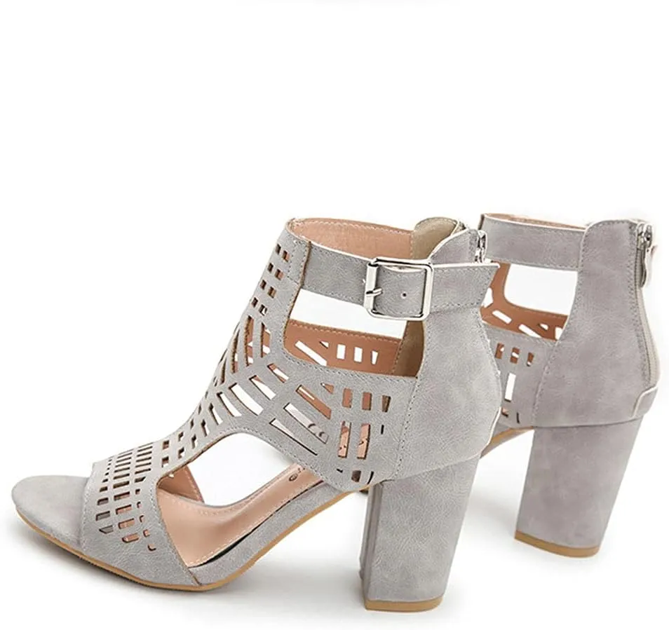 Roimaash Fashion Women Summer Shoes Block High Heels