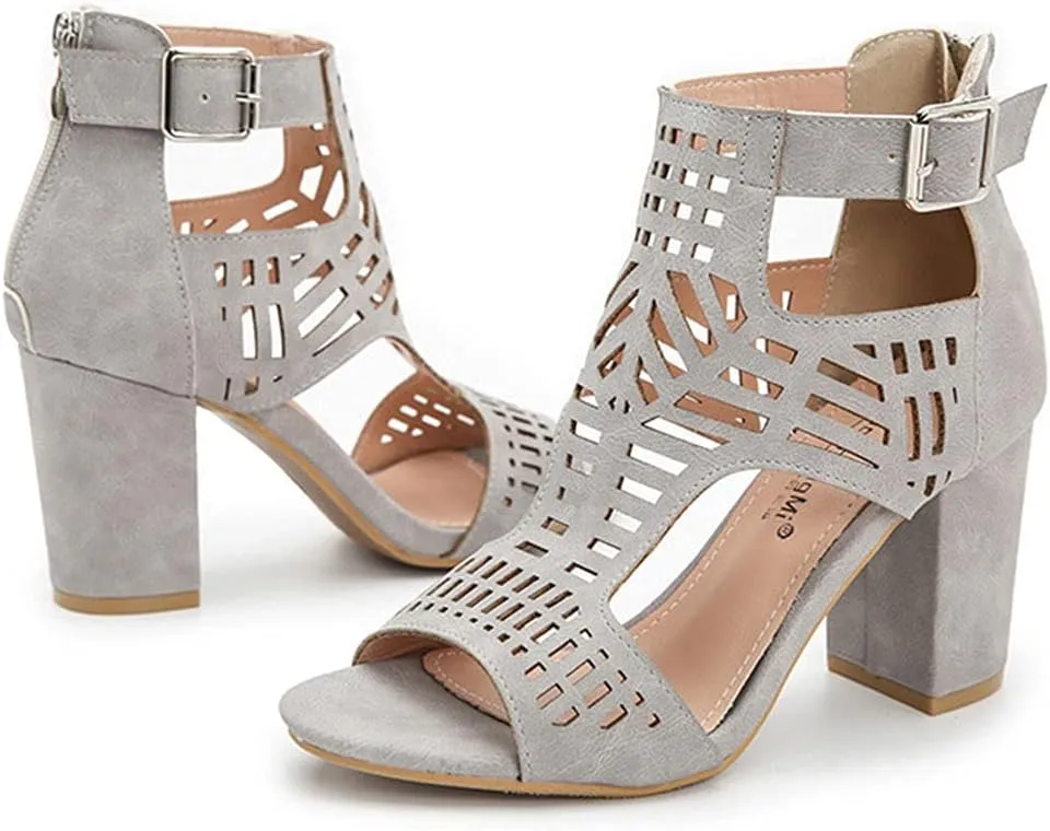 Roimaash Fashion Women Summer Shoes Block High Heels