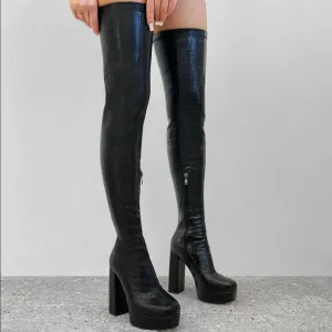 Roimaash Women's Over-the-knee Boots Thigh High Heels