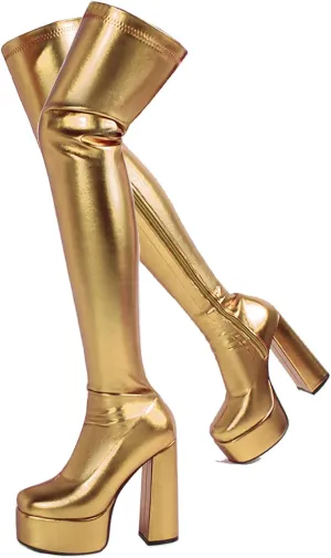 Roimaash Women's Over-the-knee Boots Thigh High Heels