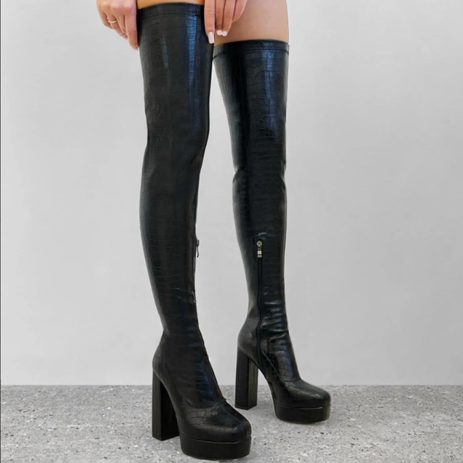 Roimaash Women's Over-the-knee Boots Thigh High Heels
