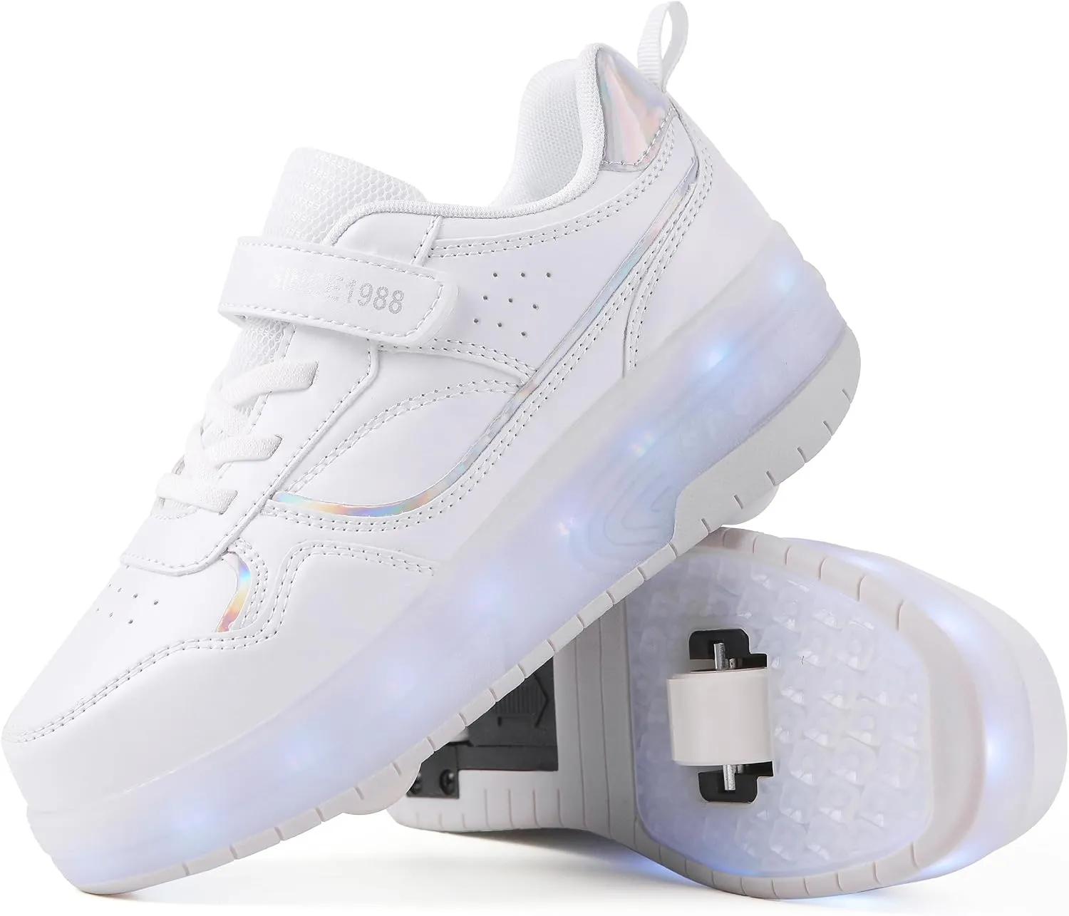 Roller Skate Shoes for Boys Girl Sneakers with Retractable Wheels-Stylish Trainers for Kids, Enhanced Safety LED Light-Up USB Rechargeable Skateboarding Perfect for Party, Birthday, Christmas
