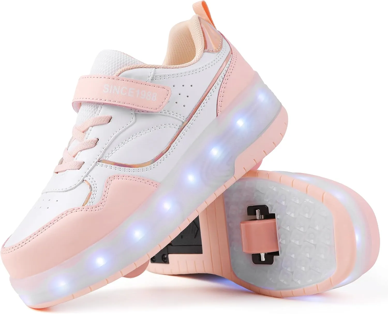 Roller Skate Shoes for Boys Girl Sneakers with Retractable Wheels-Stylish Trainers for Kids, Enhanced Safety LED Light-Up USB Rechargeable Skateboarding Perfect for Party, Birthday, Christmas