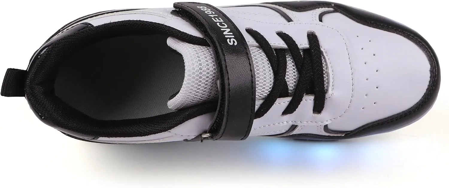 Roller Skate Shoes for Boys Girl Sneakers with Retractable Wheels-Stylish Trainers for Kids, Enhanced Safety LED Light-Up USB Rechargeable Skateboarding Perfect for Party, Birthday, Christmas