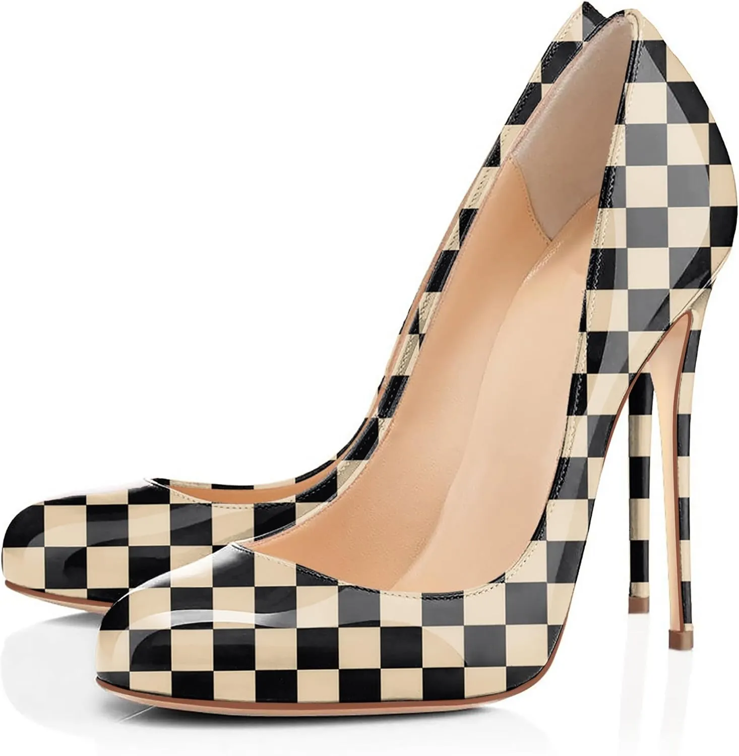SAMMITOP Women's Classic Round Toe High Heels Dress Pumps