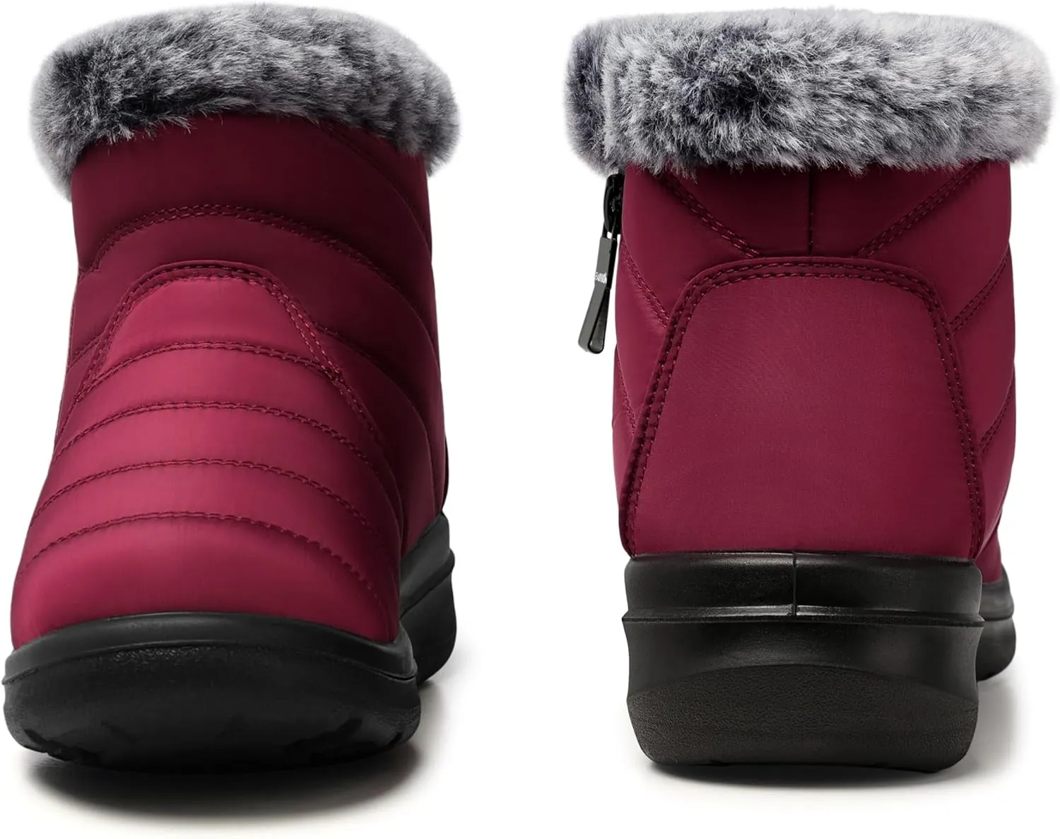 SHIBEVER Winter Waterproof Boots for Women: Snow Womens Ankle Fur Lined Shoes Slip On Warm Insulated Winter Boot
