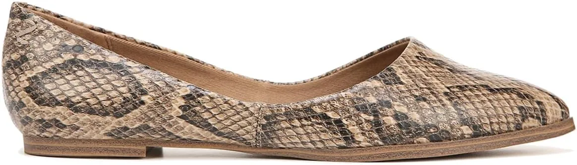 SHODENSE Women Pointed Toe Flats Slip On Ballet Flats Matte Leather Comfort Flat Heel Dress Shoes Closed Pointy Toe Flat Shoes Snakeskin for Ladies Girls Work Casual Club Driver Flats Fall 4-11 M US