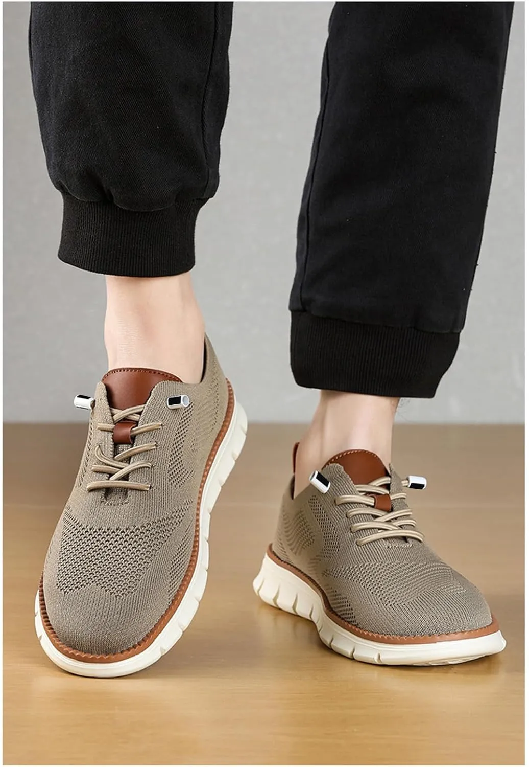 Shoes for Men Mens Mesh Oxfords Sneakers Business Casual Dress Lace-Up Walking Shoes Tennis Comfortable Sneakers Slip On Boat Shoes Lightweight Soft Sole & Breathable Fashion Sneakers