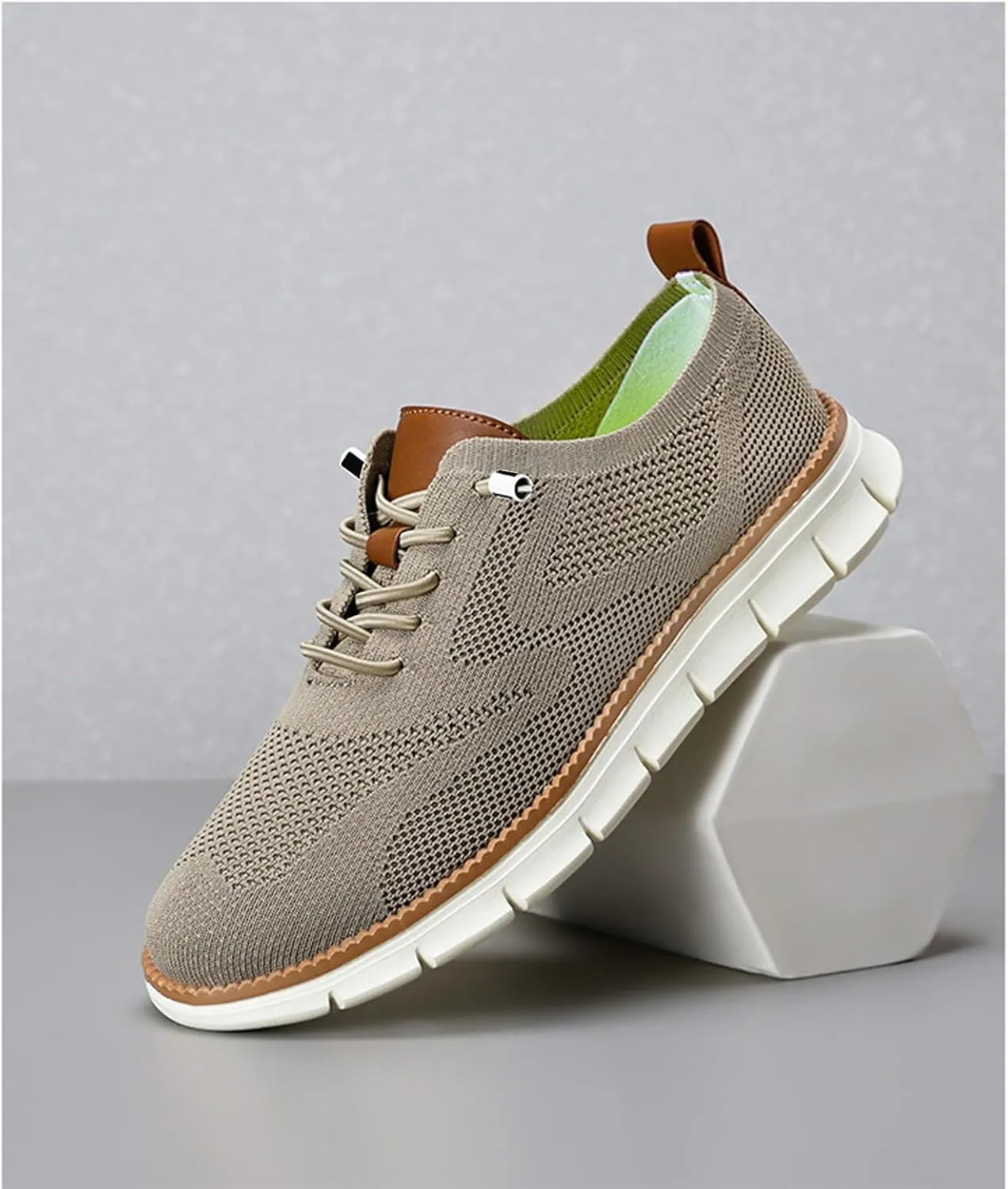 Shoes for Men Mens Mesh Oxfords Sneakers Business Casual Dress Lace-Up Walking Shoes Tennis Comfortable Sneakers Slip On Boat Shoes Lightweight Soft Sole & Breathable Fashion Sneakers