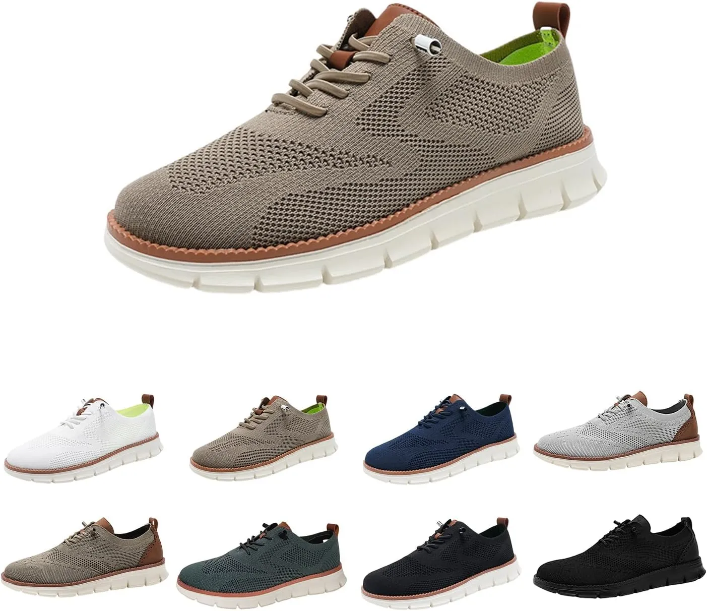Shoes for Men Mens Mesh Oxfords Sneakers Business Casual Dress Lace-Up Walking Shoes Tennis Comfortable Sneakers Slip On Boat Shoes Lightweight Soft Sole & Breathable Fashion Sneakers