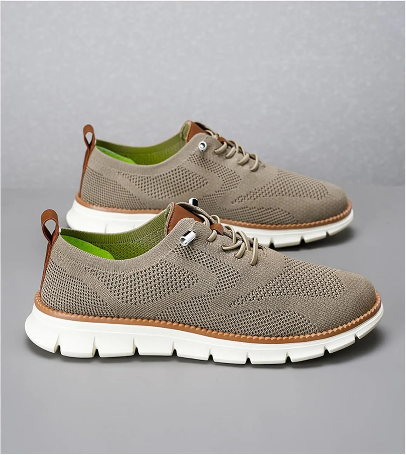 Shoes for Men Mens Mesh Oxfords Sneakers Business Casual Dress Lace-Up Walking Shoes Tennis Comfortable Sneakers Slip On Boat Shoes Lightweight Soft Sole & Breathable Fashion Sneakers