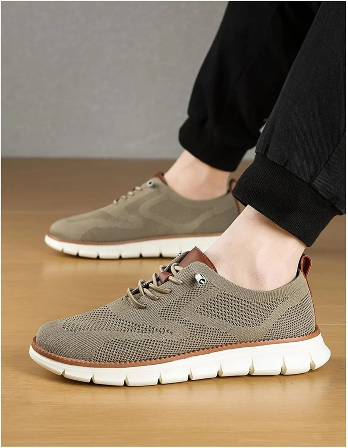 Shoes for Men Mens Mesh Oxfords Sneakers Business Casual Dress Lace-Up Walking Shoes Tennis Comfortable Sneakers Slip On Boat Shoes Lightweight Soft Sole & Breathable Fashion Sneakers