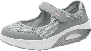 Slip On Shoes Women Mesh Breathable Dressy Casual Shoes Black Platform Sneaker Women's Walking Sneakers Wide Arch Support Slip On Tennis Shoe Casual Loafers