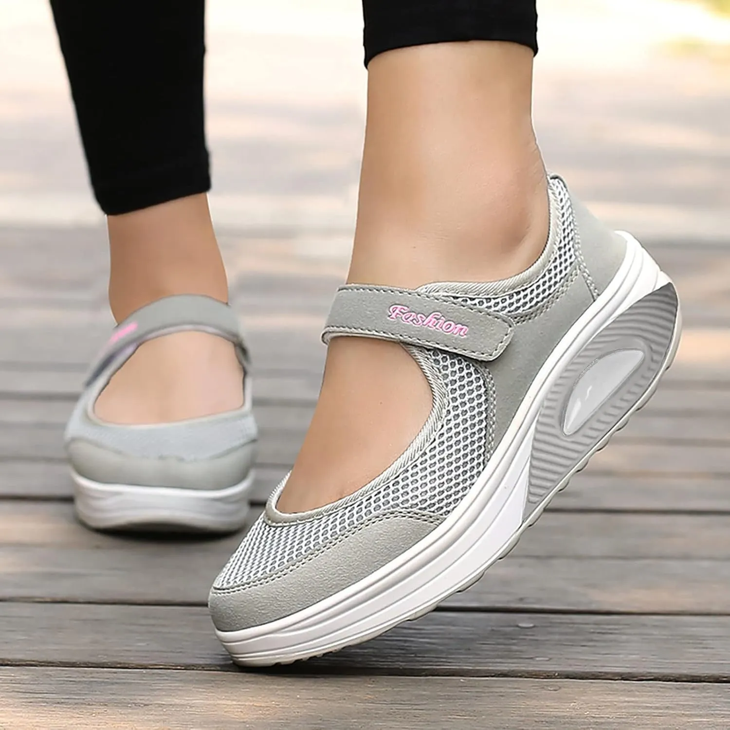 Slip On Shoes Women Mesh Breathable Dressy Casual Shoes Black Platform Sneaker Women's Walking Sneakers Wide Arch Support Slip On Tennis Shoe Casual Loafers