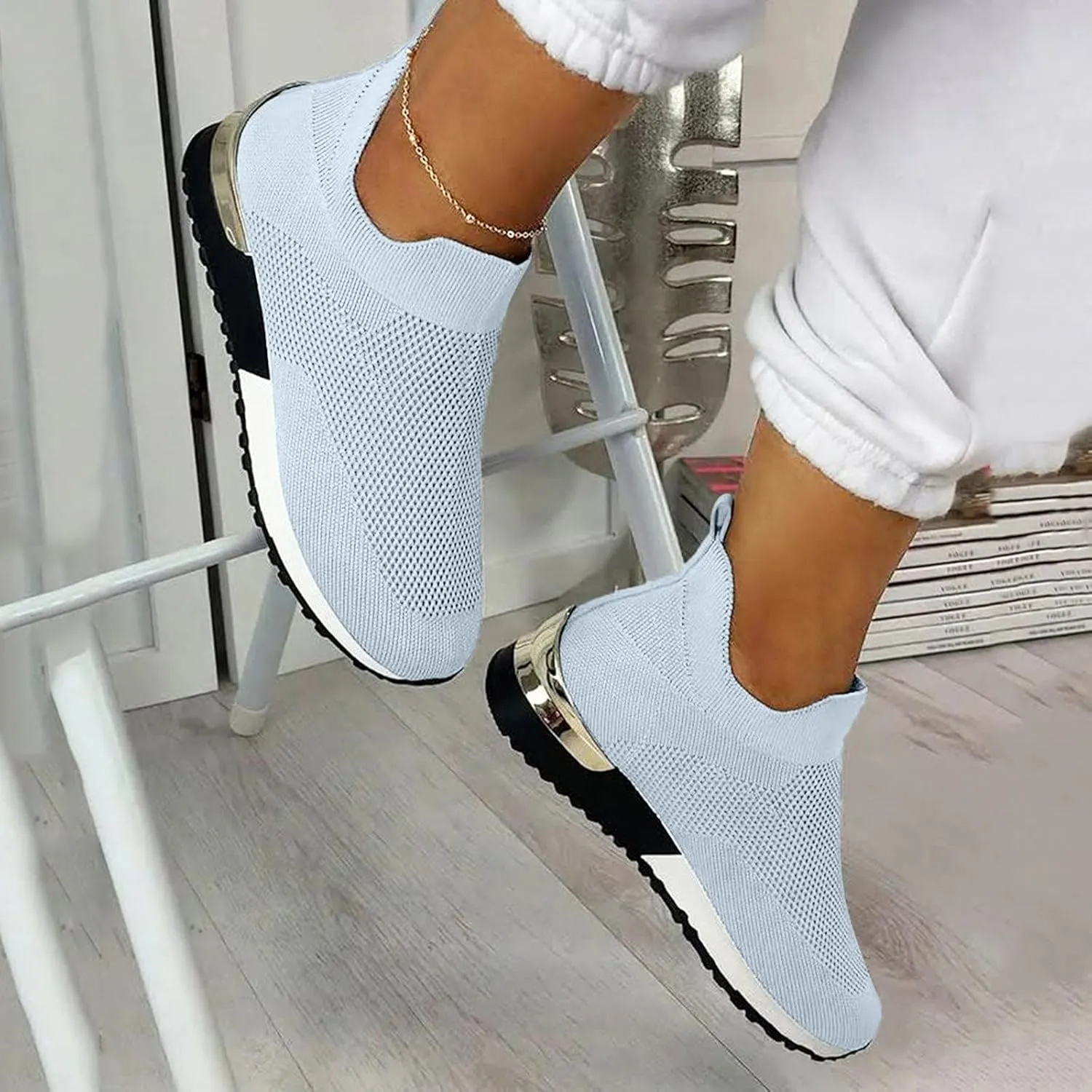 Slip On Sneakers Women Business Casual Shoes for Men Walking Sneakers for Women Barefoot Running Shoes Fashion Sneaker Non Slip Breathable Dress Tennis Shoes for Men