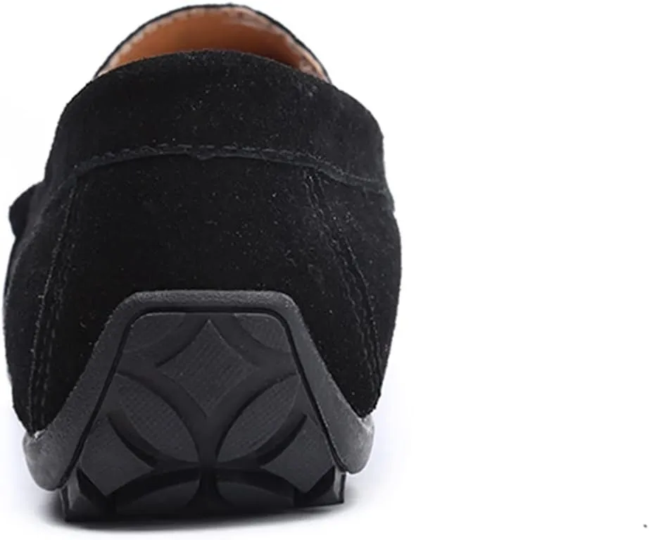 Smoking Loafer for Men Genuine Leather Stitching Details Round Toe Suede Vamp Penny Loafer Rubber Sole Lightweight Resistant Anti-Slip Flexible for Any Attire