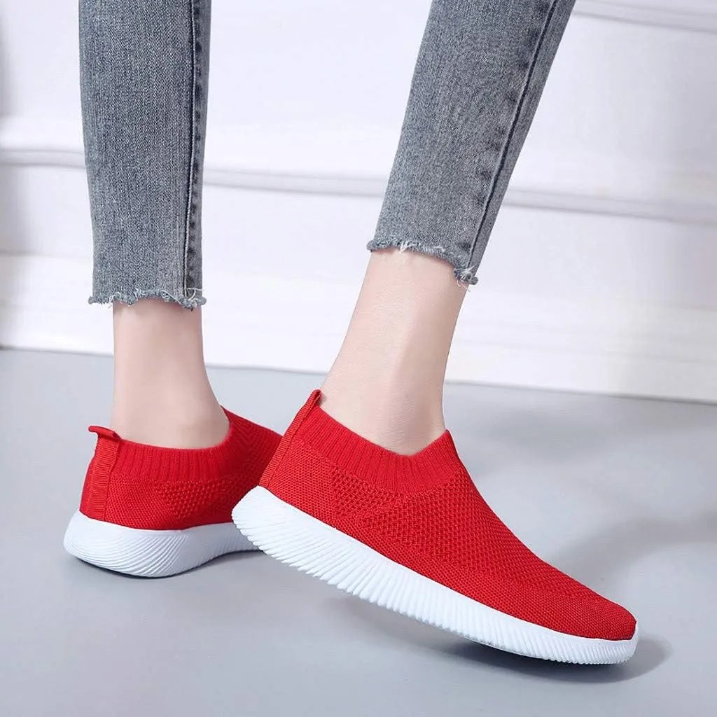 Sneakers for Women Running Shoes Slip On Casual Running Shoes for Women Mesh Breathable Dressy Casual Shoes Platform Sneakers Black Tennis Shoe White Loafers