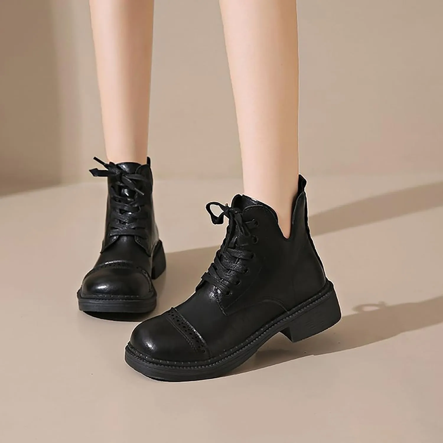 Snow Boots for Women Wide Calf Women's Boots Breathable Fashion Round Head Chunky Heel Women's Shoes Women's Rain Boots Mid Calf