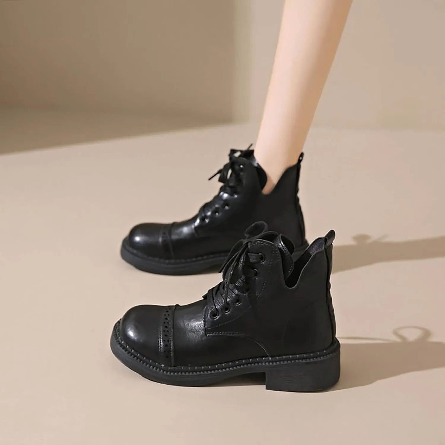 Snow Boots for Women Wide Calf Women's Boots Breathable Fashion Round Head Chunky Heel Women's Shoes Women's Rain Boots Mid Calf