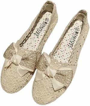Stunner Women's Cut Out Breathable Lace Ballet Flats