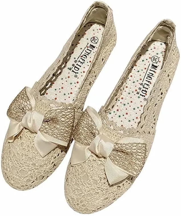 Stunner Women's Cut Out Breathable Lace Ballet Flats