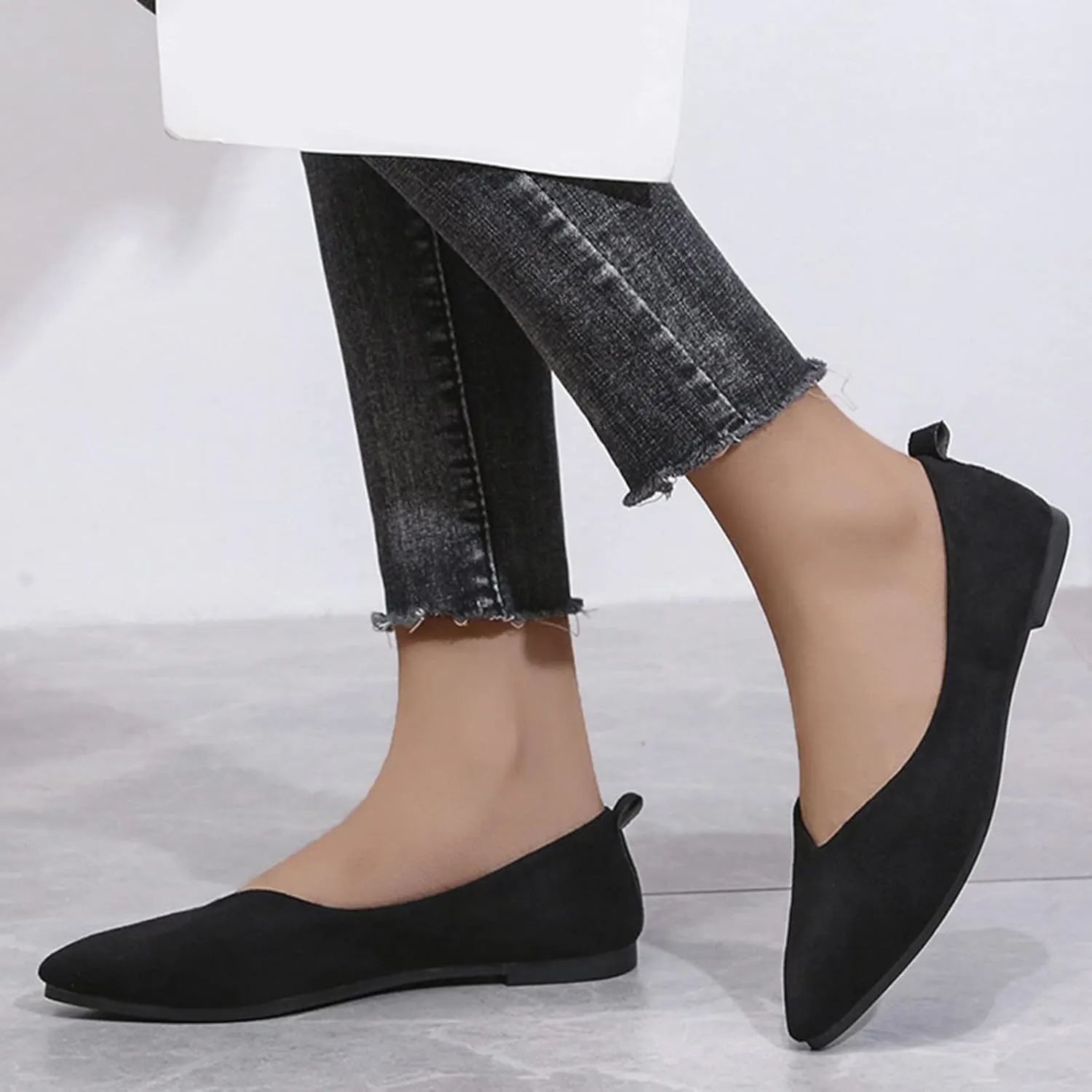 SuanlaTDS Ballet Shoes Foldable Flat Dance Shoes Party Roll Travel Slipper Women Portable Women's Slipper Indoor Outdoor Slippers Women Leopard (Black-a, 9.5-10)