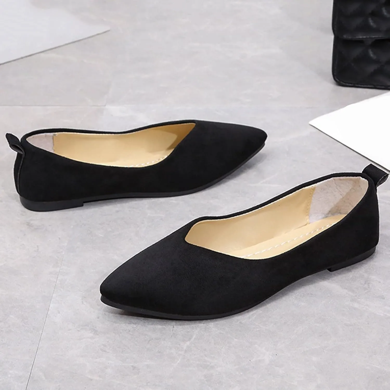 SuanlaTDS Ballet Shoes Foldable Flat Dance Shoes Party Roll Travel Slipper Women Portable Women's Slipper Indoor Outdoor Slippers Women Leopard (Black-a, 9.5-10)
