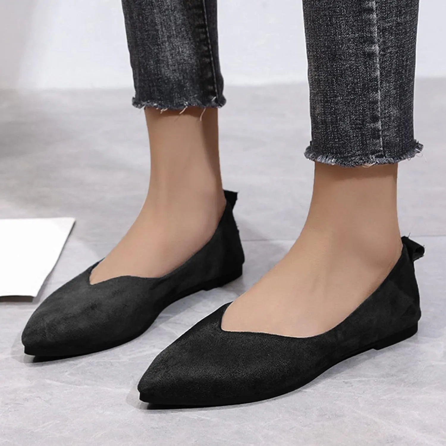 SuanlaTDS Ballet Shoes Foldable Flat Dance Shoes Party Roll Travel Slipper Women Portable Women's Slipper Indoor Outdoor Slippers Women Leopard (Black-a, 9.5-10)