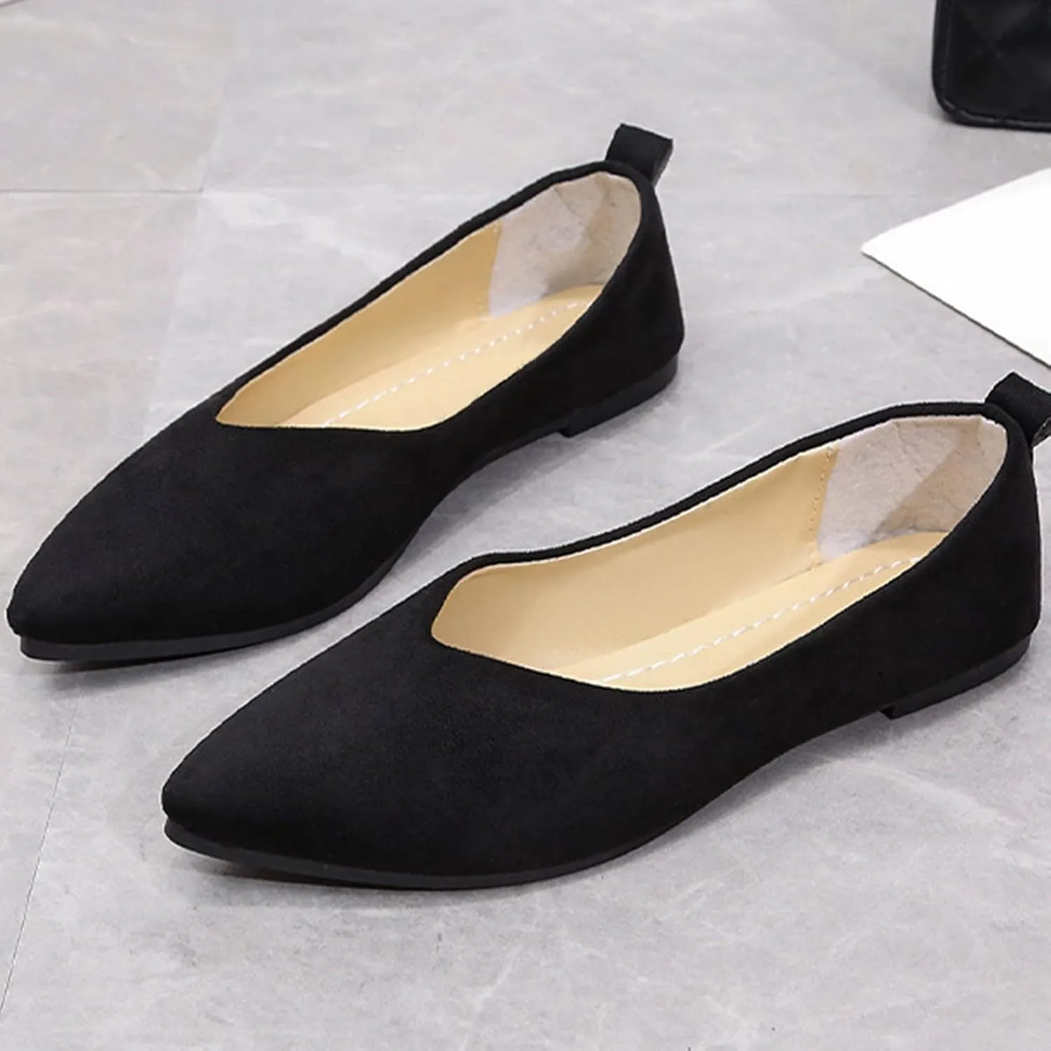 SuanlaTDS Ballet Shoes Foldable Flat Dance Shoes Party Roll Travel Slipper Women Portable Women's Slipper Indoor Outdoor Slippers Women Leopard (Black-a, 9.5-10)