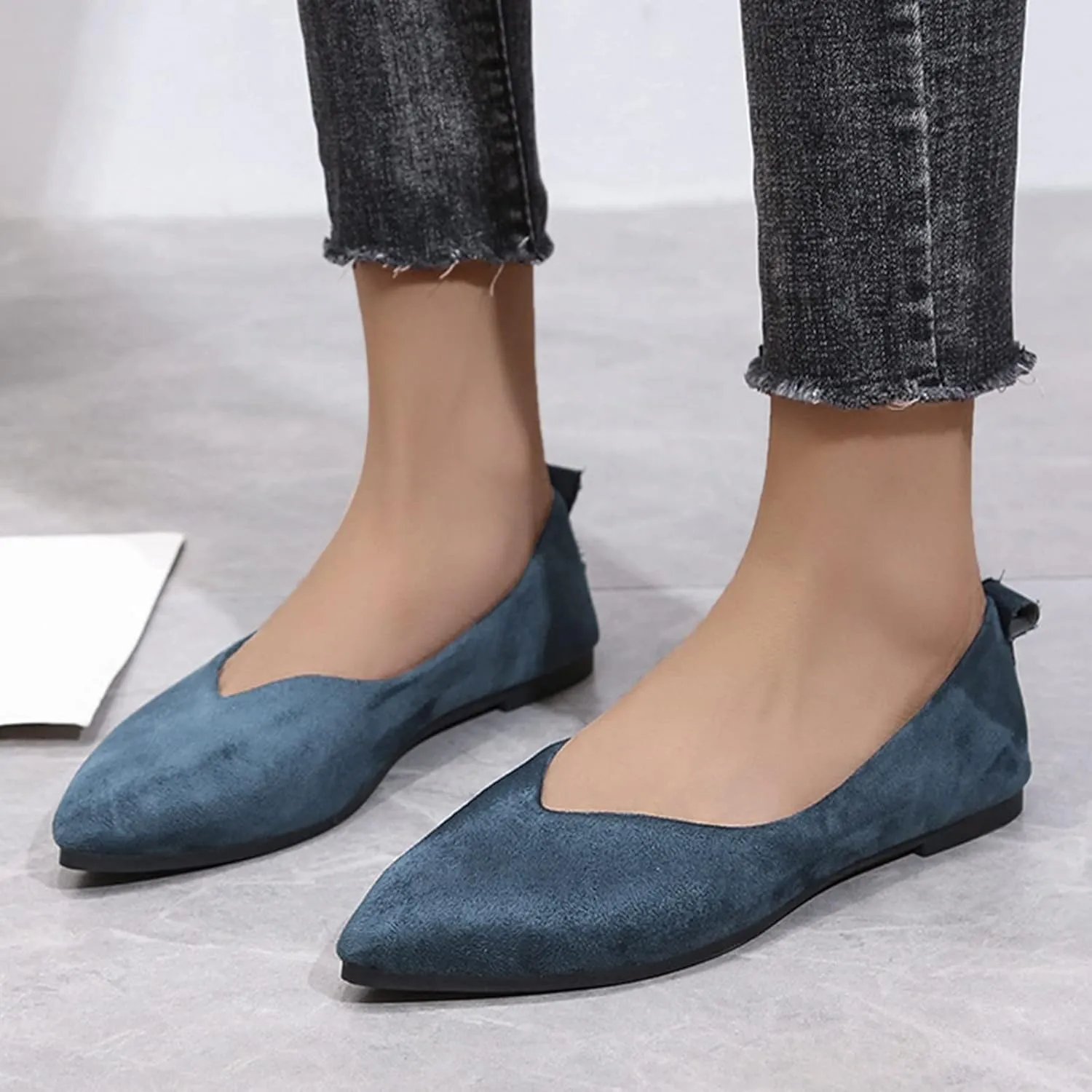SuanlaTDS Ballet Shoes Foldable Flat Dance Shoes Party Roll Travel Slipper Women Portable Women's Slipper Indoor Outdoor Slippers Women Leopard (Blue-a, 6.5-7)