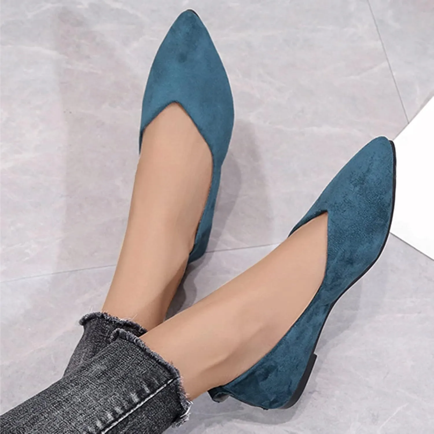 SuanlaTDS Ballet Shoes Foldable Flat Dance Shoes Party Roll Travel Slipper Women Portable Women's Slipper Indoor Outdoor Slippers Women Leopard (Blue-a, 6.5-7)