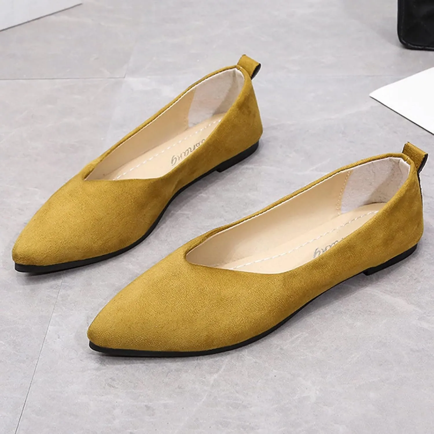 SuanlaTDS Ballet Shoes Foldable Flat Dance Shoes Party Roll Travel Slipper Women Portable Women's Slipper Indoor Outdoor Slippers Women Leopard (Yellow-a, 8)