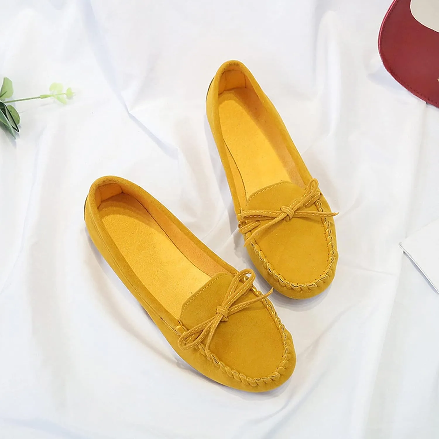 SuanlaTDS Ballet Shoes Foldable Flat Dance Shoes Party Roll Travel Slipper Women Portable Women's Slipper Indoor Outdoor Slippers Women Leopard (Yellow-c, 7.5)