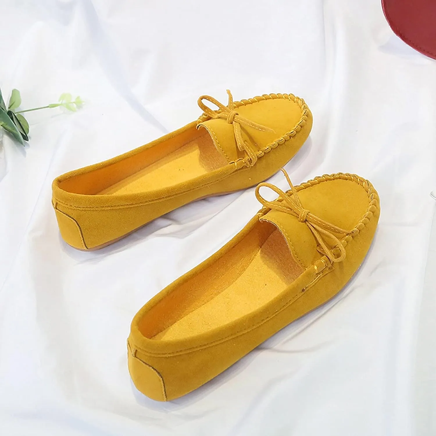 SuanlaTDS Ballet Shoes Foldable Flat Dance Shoes Party Roll Travel Slipper Women Portable Women's Slipper Indoor Outdoor Slippers Women Leopard (Yellow-c, 7.5)