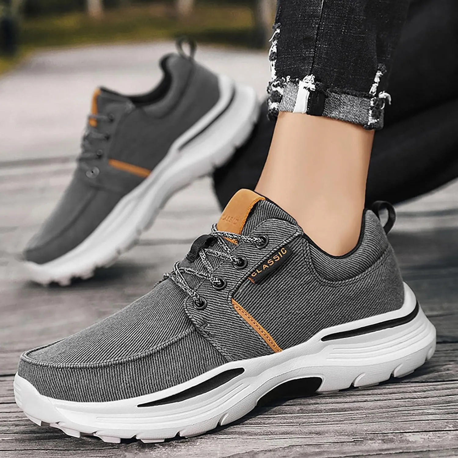 Tennis Shoes Men Boots Shoes Dressy Casual White Platform Sneakers Ladies Walking Tennis Slip on Lightweight White Tennis Shoe Cross Trainer Shoe