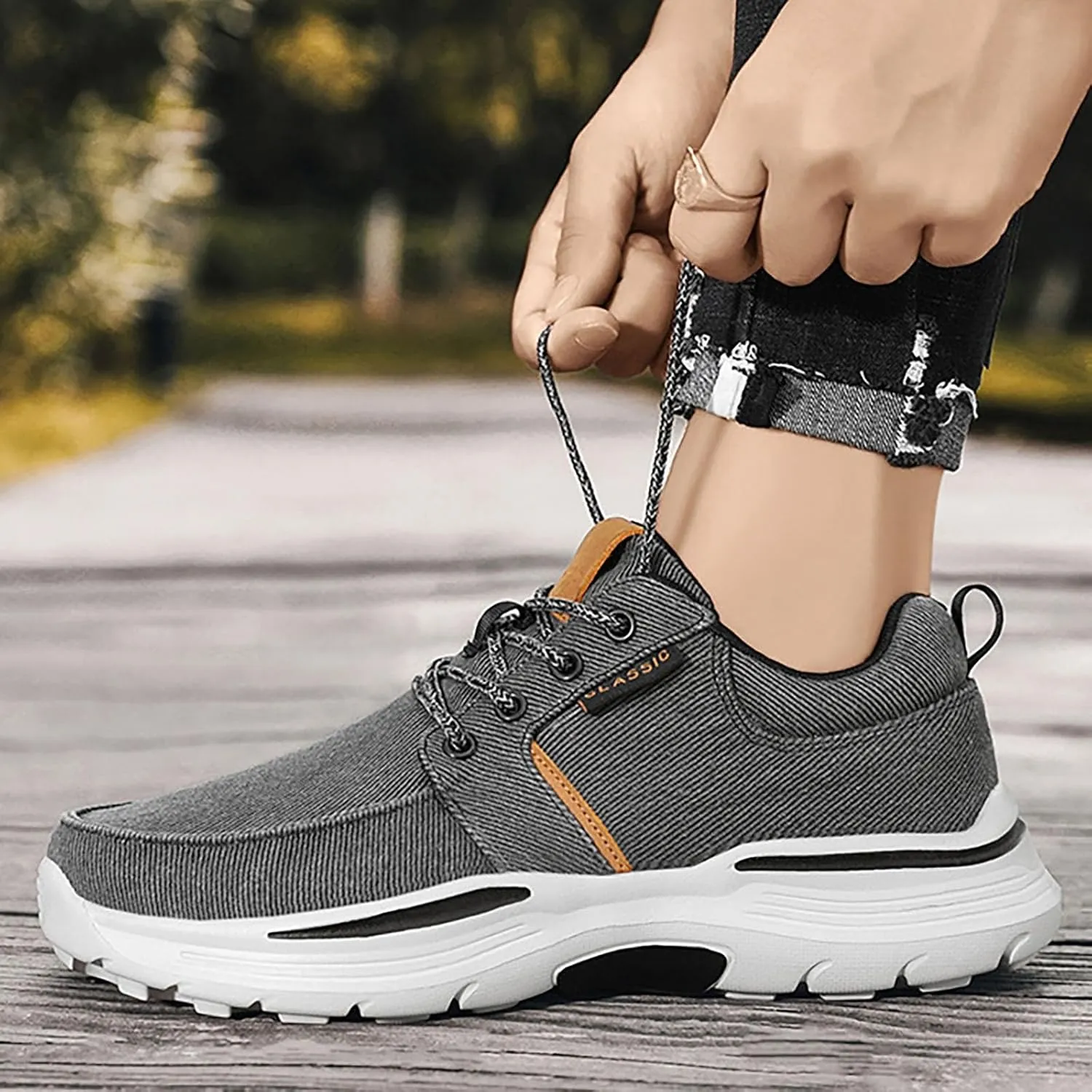 Tennis Shoes Men Boots Shoes Dressy Casual White Platform Sneakers Ladies Walking Tennis Slip on Lightweight White Tennis Shoe Cross Trainer Shoe