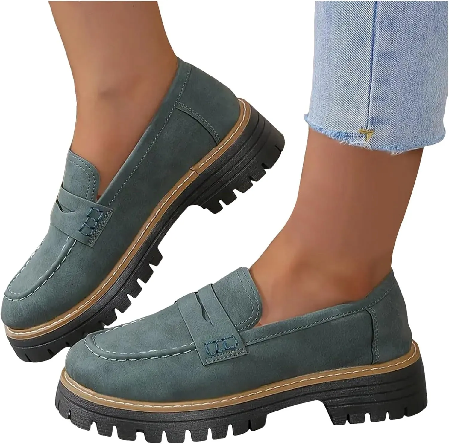 Thick Sole Comfortable Suitable for Work Business and Casual Dress Shoes Men Casual Shoes Retro Shoes Loafers