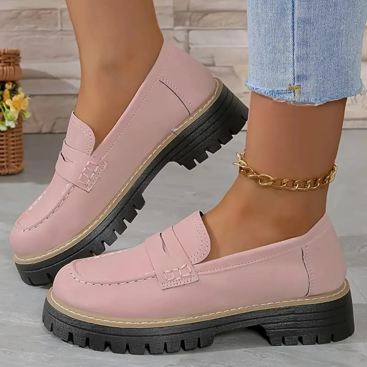 Thick Sole Comfortable Suitable for Work Business and Casual Dress Shoes Men Casual Shoes Retro Shoes Loafers