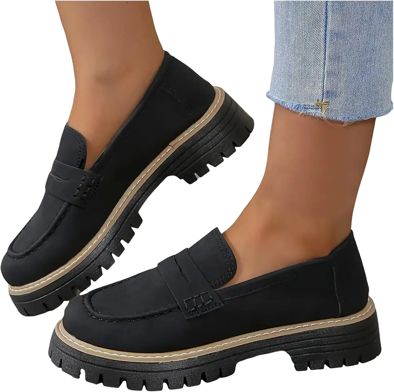 Thick Sole Comfortable Suitable for Work Business and Casual Dress Shoes Men Casual Shoes Retro Shoes Loafers