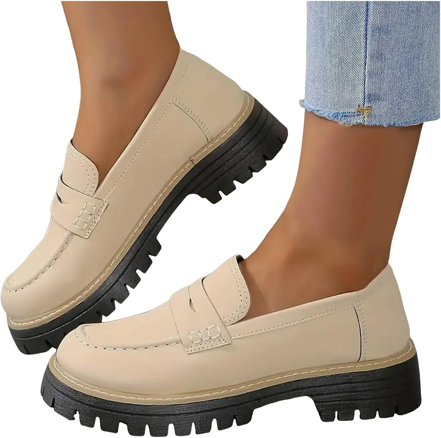 Thick Sole Comfortable Suitable for Work Business and Casual Dress Shoes Men Casual Shoes Retro Shoes Loafers