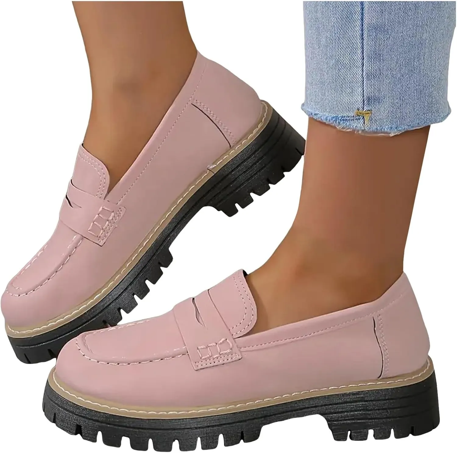 Thick Sole Comfortable Suitable for Work Business and Casual Dress Shoes Men Casual Shoes Retro Shoes Loafers