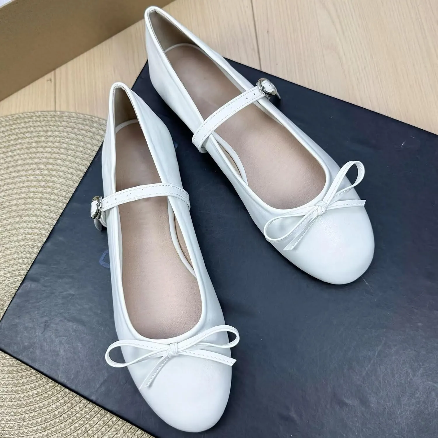 TN TANGNEST Women's Slip On Flats Comfortable Square Toe Mary Jane Flats Soft Dance Ballet Flats